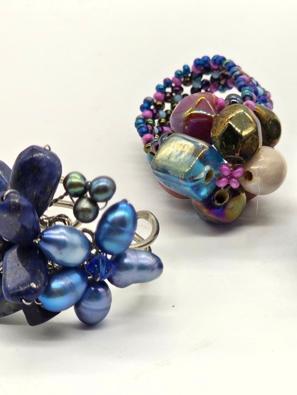 4 Assorted Beaded Statement Rings - Picture 2 of 4